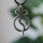 Witch Silver Snake Necklace Pagan Spirit Serpent Ouroboros necklace Gothic Spirit Occult Jewelry Wicca Gift
