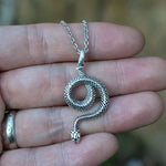 Witch Silver Snake Necklace Pagan Spirit Serpent Ouroboros necklace Gothic Spirit Occult Jewelry Wicca Gift