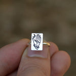 Witch Silver Tarot Ring Occult Hand Moon And Sun Adjustable Ring Wiccan Celestial Jewelry