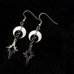 Witchy Earrings Moon&Stars Witch Style Moon Child Gifts Wiccan Gifts,Silver plated Moon Charms,Star,Gift,gift for Wicca Lover