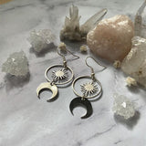 Witchy Halloween Sun and Moon Earrings Drop Phase Boho Hippie Statement Summer Long Jewelry Minimalism Punk  VINTAGE