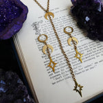 Witchy Necklace Set Brass Moon & Stars Necklace Modern Witch Style Moon Child Gifts Wiccan Gifts Modern Witch Necklace Moon Gift