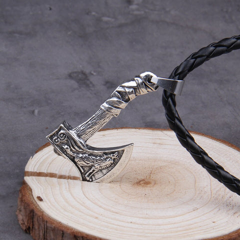 Wolf And Raven Slavic Amulets Talismans Viking Odin Axe Necklaces & Pendants Norse Vikings Jewelry Turkish Men Wicca