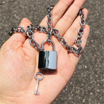 Lock Chain Necklace Punk Padlock Pendant