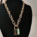 Lock Chain Necklace Punk Padlock Pendant