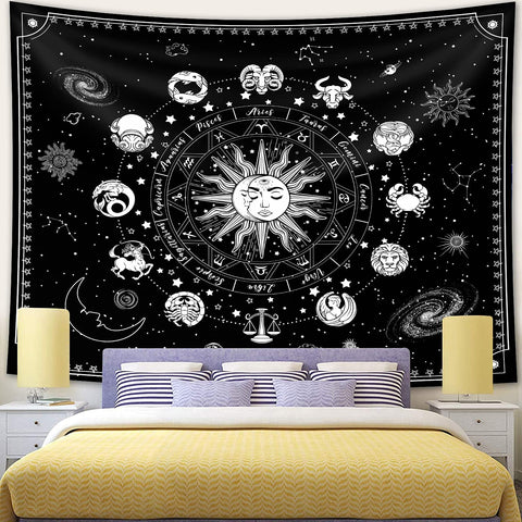 Zodiac Tapestries Sun and Moon Tapestry Astrology Tapestry Zodiac