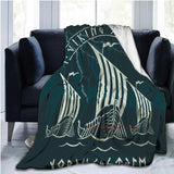 The Vikings Ancient Scandinavian Norse Runes axes 3D Soft Throw Blanket  Lightweight Flannel Blanket