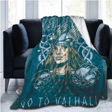 The Vikings Ancient Scandinavian Norse Runes axes 3D Soft Throw Blanket  Lightweight Flannel Blanket