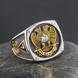 Vintage Scottish Rite Skull Crossbone 32 Degree Masonic Jewelry Sterling Silver Ring