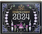 Calendar for a Magical 2024 Wall Calendar Creative Animals Witch Calendar New Year Monthly Planner Art for Wall Decoration