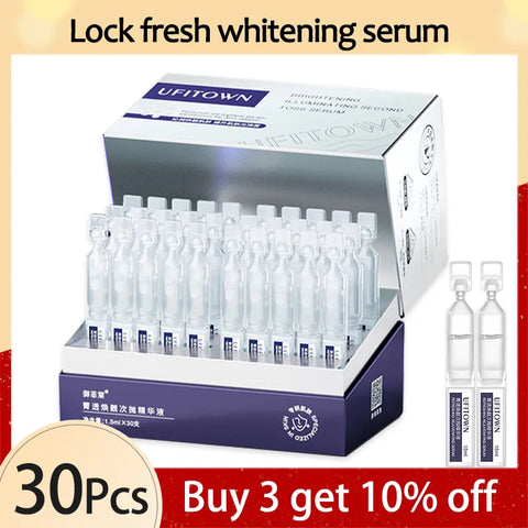 30Pcs/SET Whitening Face Serum Remove Dark Spots Melanin Brighten Shrink Pores Niacinamide Moisturizing Arbutin Fade Fine Lines