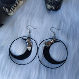 black Moon and Hand Hoop Earrings Pendant Big Crescent Witchy Gothic Goddess Magic classical original 2020 women gift new