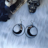 black Moon and Hand Hoop Earrings Pendant Big Crescent Witchy Gothic Goddess Magic classical original 2020 women gift new