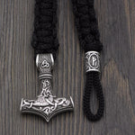 Bracelets Black Viking Mjolnir Paracord Rune Bracelet Ancient Treasures Ancientreasures Viking Odin Thor Mjolnir Celtic Ancient Egypt Norse Norse Mythology