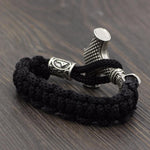 Bracelets Black Viking Mjolnir Paracord Rune Bracelet Ancient Treasures Ancientreasures Viking Odin Thor Mjolnir Celtic Ancient Egypt Norse Norse Mythology