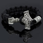 Bracelets Mannaz Black Viking Mjolnir Paracord Rune Bracelet Ancient Treasures Ancientreasures Viking Odin Thor Mjolnir Celtic Ancient Egypt Norse Norse Mythology