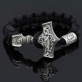 Bracelets Teiwaz Black Viking Mjolnir Paracord Rune Bracelet Ancient Treasures Ancientreasures Viking Odin Thor Mjolnir Celtic Ancient Egypt Norse Norse Mythology