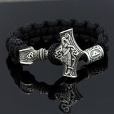 Bracelets Thurisa Black Viking Mjolnir Paracord Rune Bracelet Ancient Treasures Ancientreasures Viking Odin Thor Mjolnir Celtic Ancient Egypt Norse Norse Mythology