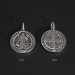 Sterling Silver Saint Benedict Medallion Cross Pendant Necklace Catholic Exorcism Amulet