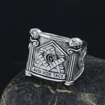 The Vide Aude Tace Grand Lodge of Freemason Masonic Sterling Silver Ring