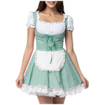 German Beer Festival Costume Halloween Adult Women Dress Oktoberfest Uniform Fancy Party Cosplay Dress Low Neck Uniform Set