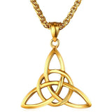 Celtic Gold-color Stainless Steel Triquetra Necklace