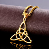 Celtic Gold-color Stainless Steel Triquetra Necklace