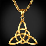 Celtic Gold-color Stainless Steel Triquetra Necklace