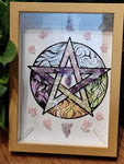 chakra energy crystal quartz Pentagram Runes Decorative paintings   astrology Altar Props Table Board game
