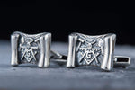 Freemason Scoll Sterling Silver Cufflinks with Masonic Symbols