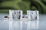Freemason Scoll Sterling Silver Cufflinks with Masonic Symbols