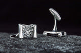 Freemason Scoll Sterling Silver Cufflinks with Masonic Symbols