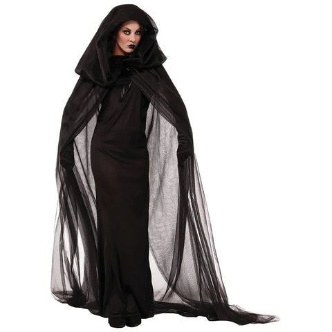 Halloween Costume Witch Witch Death Dress Amusement Carnival Party Costume Long Ghost Cape Vampire Costume For Women Costumes