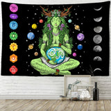 Enchant Your Space: Green Girl Seven Chakra Tapestry - Abstract Psychedelic Witchcraft Art for Bohemian Bliss in Dorms and Living Rooms