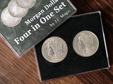 Master Illusions: Morgan Dollar Magic Set - Unveil the Mystery with Four-In-One Coin Tricks and Astonishing Close-Up Illusions