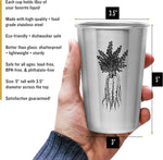 Garden Vegetable Cups - Four 16Oz Stainless Steel Veggie Tumblers - Gift for Gardeners and Home Chefs - Unique Designs Include Carrots, Corn, Asparagus, and Garlic - Kid Safe, Great for Children