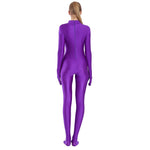 Adult Black Spandex Full Body Zentai Footed Jumpsuit Unisex Bodysuit Women Handed Unitard Skin Tight Halloween Costume