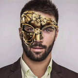 Steampunk Masquerade Ghost Cosplay Mask Mechanical Equipment Half Face Halloween costume Christmas party accessories Adult Gift