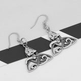 Earrings Stainless Steel Cat on Triquetra Celtic Earrings Ancient Treasures Ancientreasures Viking Odin Thor Mjolnir Celtic Ancient Egypt Norse Norse Mythology