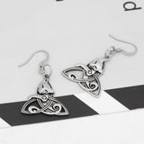 Earrings Stainless Steel Cat on Triquetra Celtic Earrings Ancient Treasures Ancientreasures Viking Odin Thor Mjolnir Celtic Ancient Egypt Norse Norse Mythology