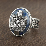 Daylight Amulet Vampire Damon Salvatore Spooky Gothic Halloween Real Sterling Silver Ring Lapis Lazuli