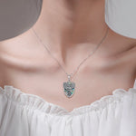 Divine Protection: Sterling Silver Archangel Michael Necklace with Abalone Shell & Malachite Amule