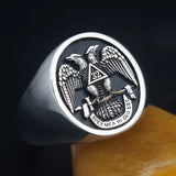 Scottish Rite 32 Degree Mason Freemasonry Masonic 925 Sterling Silver Ring
