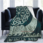 The Vikings Ancient Scandinavian Norse Runes axes 3D Soft Throw Blanket  Lightweight Flannel Blanket