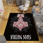 he Vikings Pattern Floor Mats Soft Rug Area Carpet Living Room Carpet Bedroom Geometric Carpet Non-Slip Mat