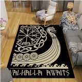 Pangan Wicca Vikings Pattern Floor Mats Soft Rug Area Carpet Living Room Carpet Bedroom Geometric Carpet Non-Slip Mat