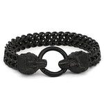 Home Black Matt / 7.5" Viking Nordic Geri & Freki Stainless Steel Bracelet Ancient Treasures Ancientreasures Viking Odin Thor Mjolnir Celtic Ancient Egypt Norse Norse Mythology