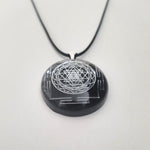 Orgone Energy~Orgonite® Pendant - Sri Yantra orgone® amulet pendant with quartz crystal. Protection from EMF Radiation of cell phones