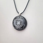 Orgone Energy~Orgonite® Pendant - Sri Yantra orgone® amulet pendant with quartz crystal. Protection from EMF Radiation of cell phones