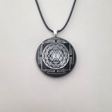 Orgone Energy~Orgonite® Pendant - Sri Yantra orgone® amulet pendant with quartz crystal. Protection from EMF Radiation of cell phones